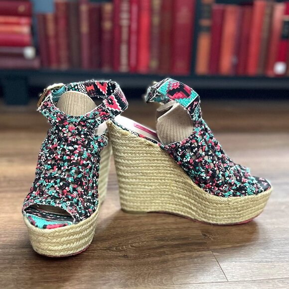 Betsey Johnson Shoes - Betsey Johnson Beckeyy Braided Platform Jute Sandals Sz 8.5